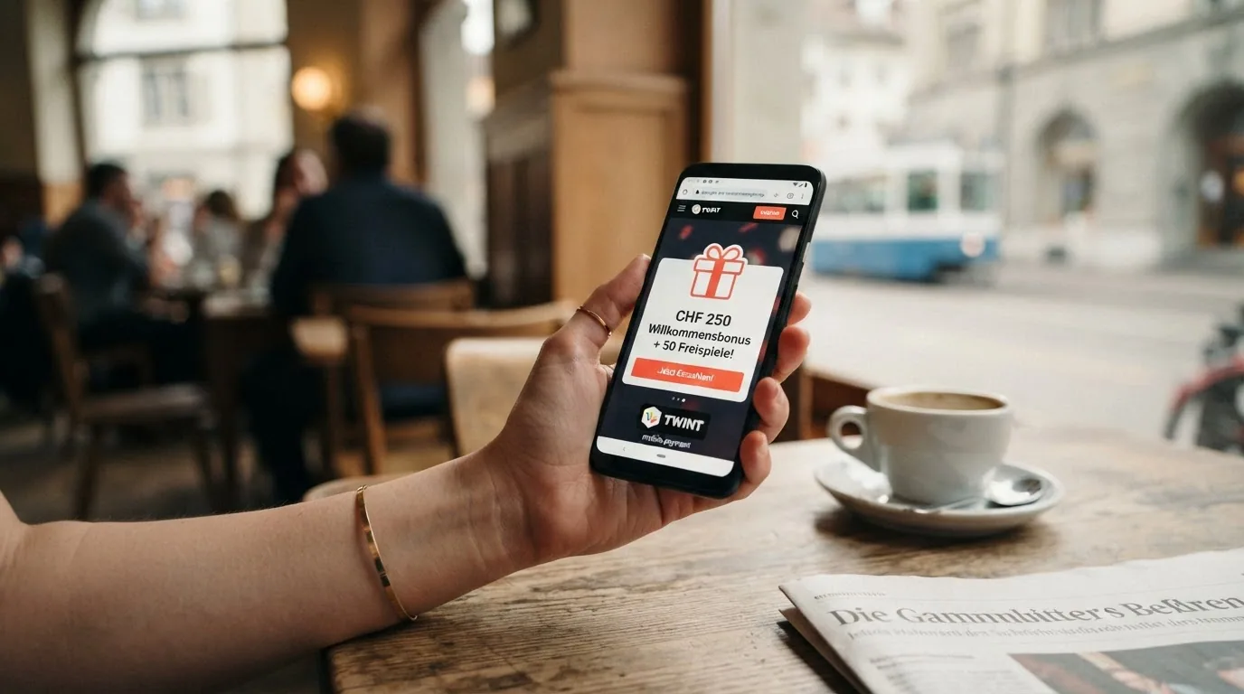 Stilisierte Geschenkbox mit Apple-Pay-Logo und CHF-Symbol, im Hintergrund angedeutete Bonus-Prozentzahlen