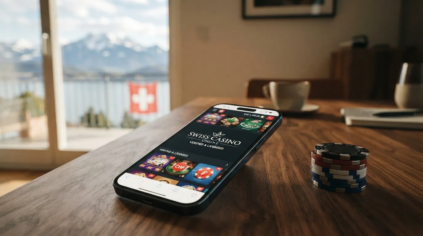 Übersichtliche Tabelle oder Kachel-Ansicht der 10 lizenzierten CH-Online-Casinos mit ihren Logos und Startdaten