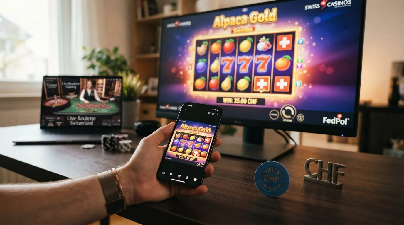 Collage aus Slot-Symbolen, einem Live-Roulette-Tisch und Provider-Logos wie Evolution und Pragmatic Play