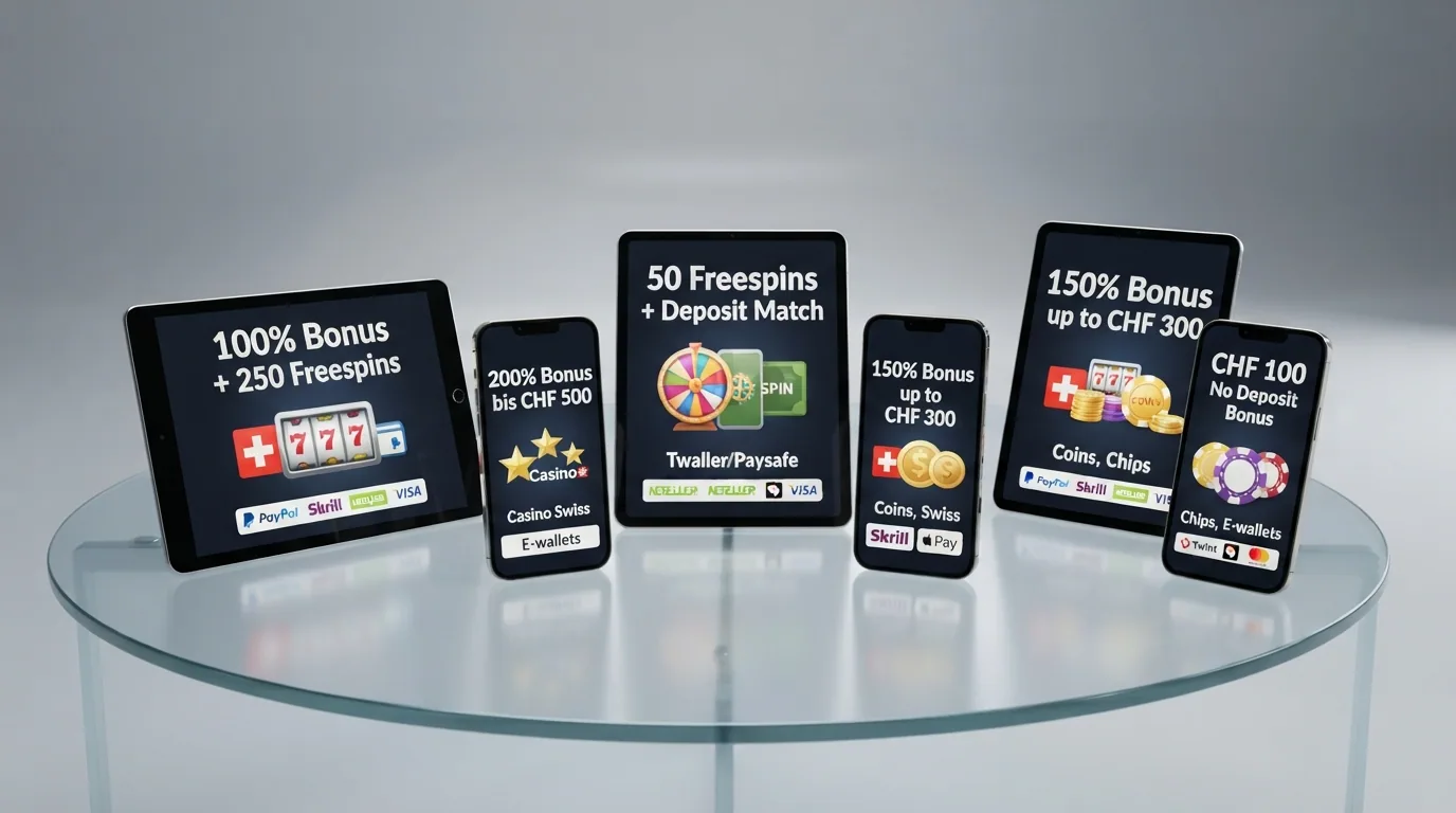 Verschiedene Willkommensbonus-Angebote Schweizer Online-Casinos im Vergleich